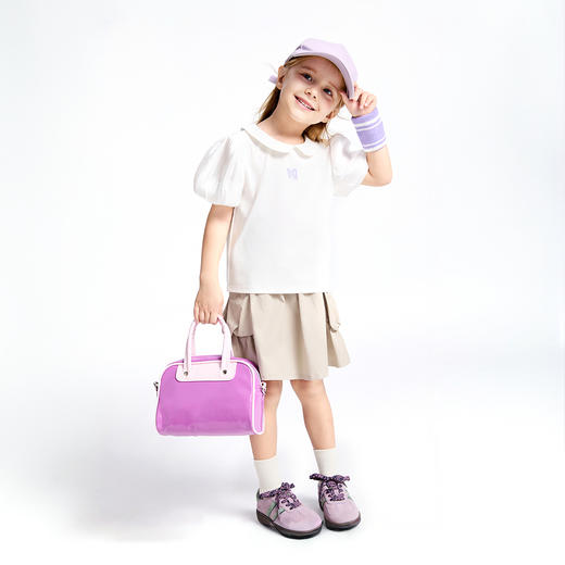 女童翻领SORONA凉感短袖上衣夏季新款安奈儿童装实体店同款XG521689 商品图5