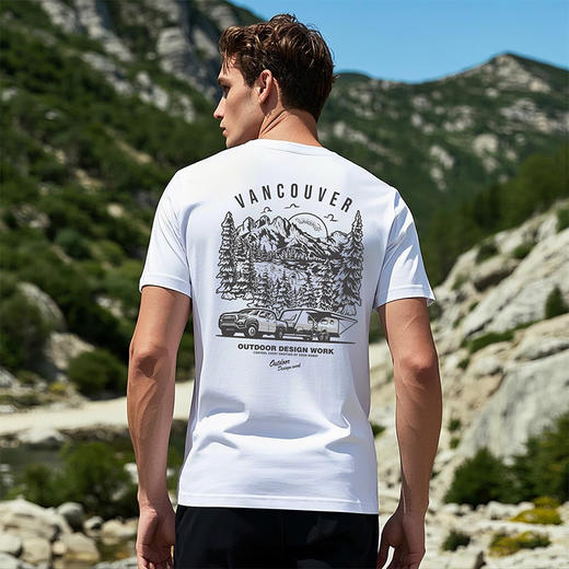 夏季情侣新款户外越野印花短袖T恤 潮流百搭 登山露营徒步旅行 NMT-2208 商品图1