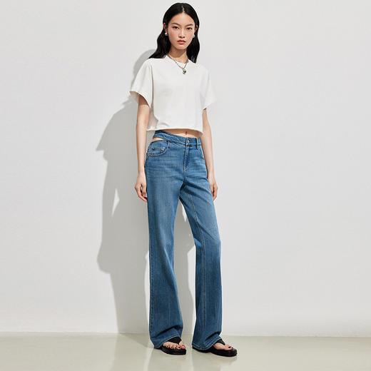 simplepieces夏季新品SPS上衣女宽肩短款短袖T 商品图5