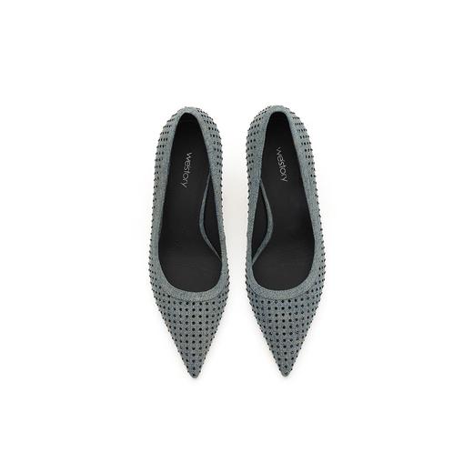 westory春秋高脚小细跟波点装饰皮鞋通勤尖头单鞋W23CE73101 商品图2