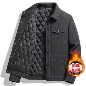 男士夹克加厚 长袖印字母春秋季新款外套青年韩版休闲翻领夹克男装