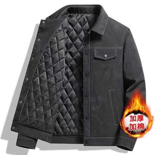 男士夹克加厚 长袖印字母春秋季新款外套青年韩版休闲翻领夹克男装 商品图0