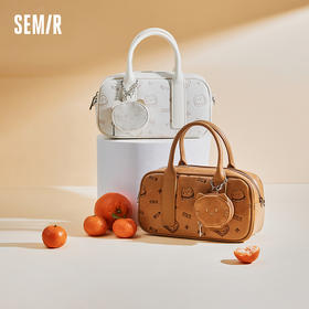 森马包包女斜挎包小众波士顿包手提保龄球包2025新款单肩包设计感