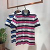 夏季男士宽条纹纯棉翻领休闲男款短袖T恤半袖上衣  17WD-07 商品缩略图0