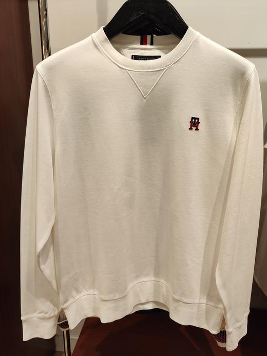 Tommy 男装简约刺绣双面针织合身版纯色圆领卫衣MW0MW32724 商品图1