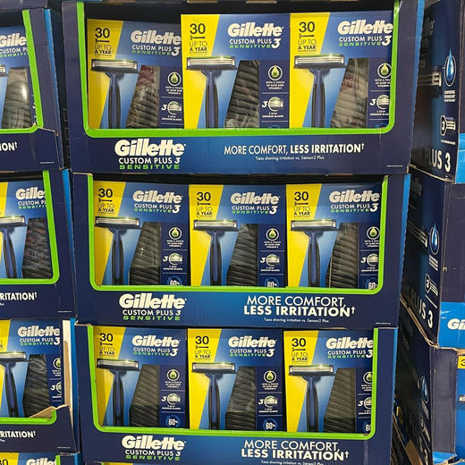 🇺🇸 美国直邮299元/30支装🉐👨Gillette吉列三层刀头可抛型男士手动剃须刀 30支装！ 商品图5