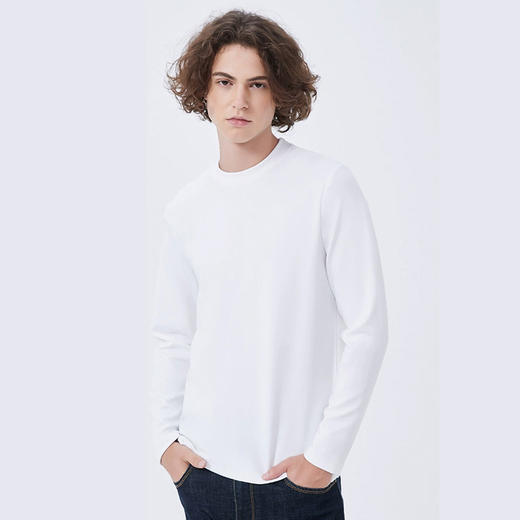 岸纾 日本进口热特姆莱赛尔保暖7A抗菌防螨260克T恤（6色可选）  经典内搭半高领柔软舒适N1850 商品图0