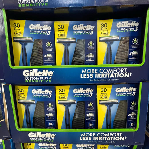 🇺🇸 美国直邮299元/30支装🉐👨Gillette吉列三层刀头可抛型男士手动剃须刀 30支装！ 商品图0