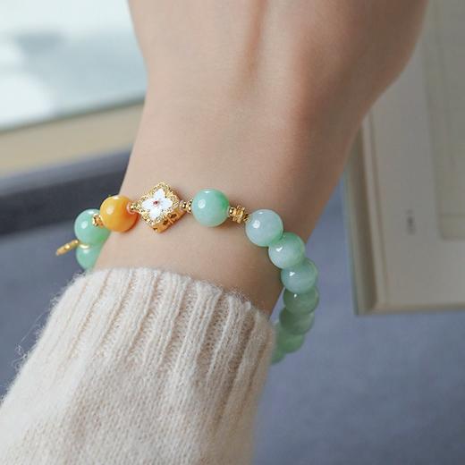 新中式牡丹碧晨翡翠手串 商品图1