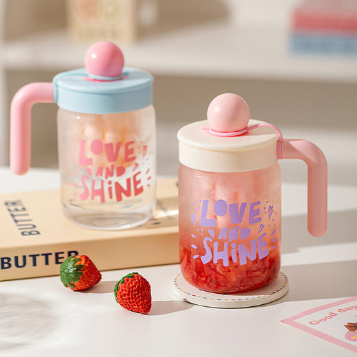 摩登主妇高颜值玻璃杯茶水分离杯泡茶杯子办公室吸管杯大容量水杯 商品图0