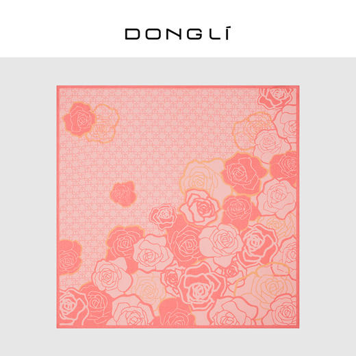 东黎 • 绒间玫瑰印花披肩90CM*90CM 5139 商品图0