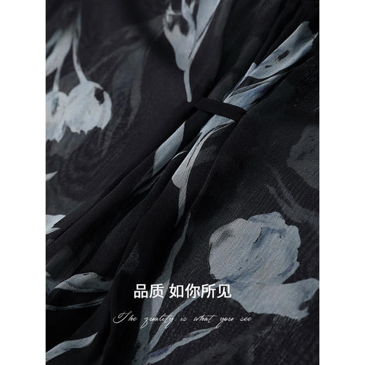 COCOBELLA度假风清雅植物花卉连衣裙大摆两件套雪纺裙FR3082 商品图4