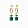MELI&MOLI【木】孔雀石迷你方形瓶925银O形耳吊【D类】 商品缩略图0