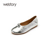 westory女鞋2023夏季新款一字扣平底牛皮革百搭单鞋72951 商品缩略图1