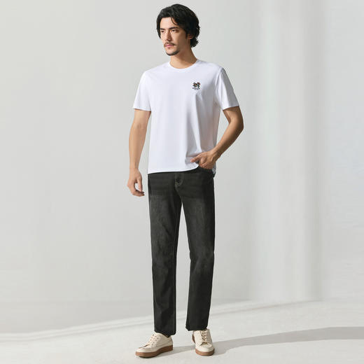 【中华立领】柒牌短袖T恤男2025夏季新款刺绣圆领中青年休闲上衣128T72210 商品图3