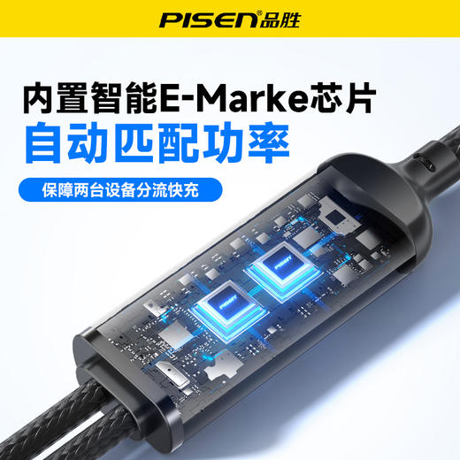 品胜 100W Type-C转2C快充线1.2m 支持PD1000W快充 支持苹果16充电手机笔记本 商品图6