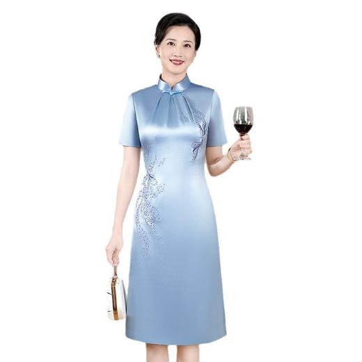 LHS-C180婚宴礼服2025新款 喜婆婆年轻款旗袍裙 中式改良旗袍春夏季女 商品图4