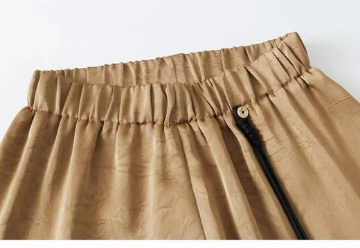 特卖福利~顺滑肌理纹缎面新中式吊坠松紧腰阔腿裤-喜出 商品图6