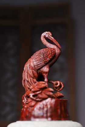 松鹤延年°小叶紫檀摆件