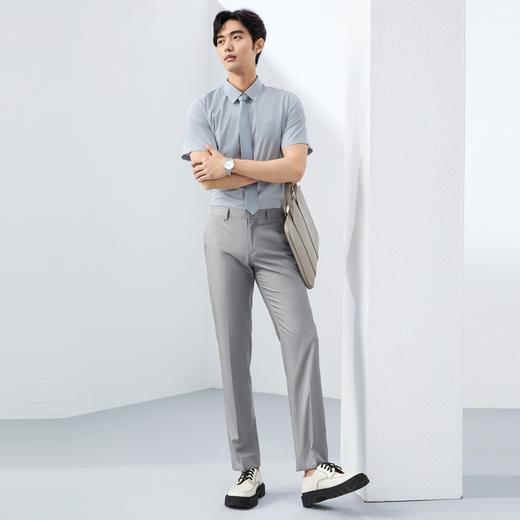 【含莫代尔】柒牌格纹提花短袖衬衫男士夏季新品时尚休闲翻领衬衣128A71350 商品图3