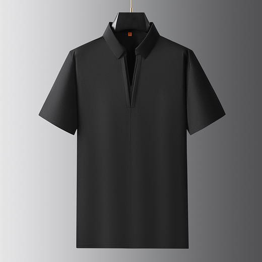 【棉质】【DDP】大依优型大码V领双叠领短袖POLO衫加肥大码男士翻领短袖体恤夏季款胖子休闲百搭半拉链棉 商品图2
