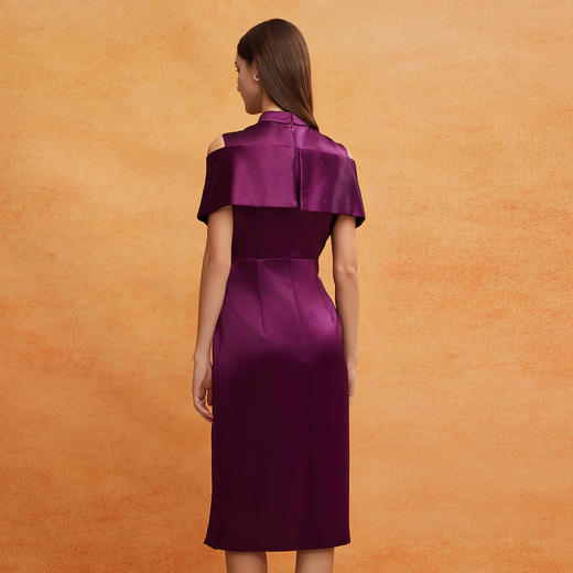 QF812斯尔丽2025春季新款新中式改良式披肩烫钻喜妈妈礼服连衣裙 商品图1