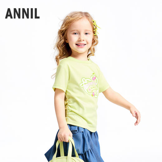 女童液氨短袖针织衫夏季新款安奈儿童装实体店同款XG521686 商品图1