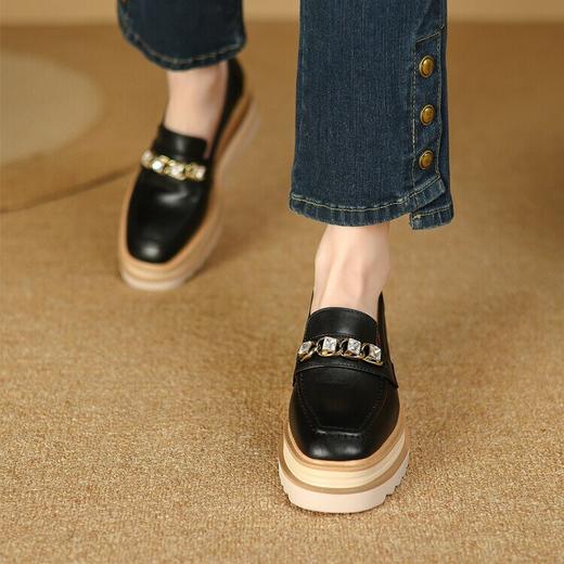 【预售5天】韩版百搭坡跟英伦风一脚蹬松糕鞋厚底新款休闲单鞋女ZMXY&ZMA2707 商品图2