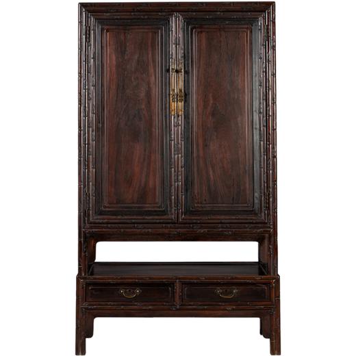 清 红木及鸂鶒木竹节工连座书柜 商品图5