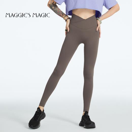 新款无缝交叉V腰夏季运动蜜桃臀收腹弹力九分紧身高腰无痕运动裤 商品图2