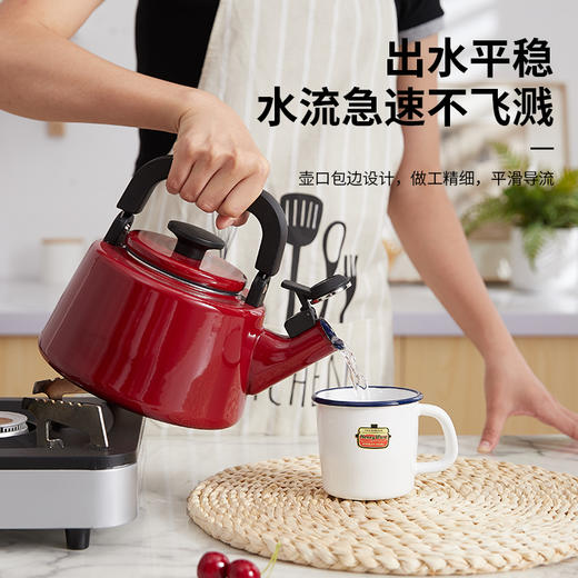 【FUJIHORO 富士珐琅】纯色珐琅方形鸣笛叫壶 2.1L 商品图1