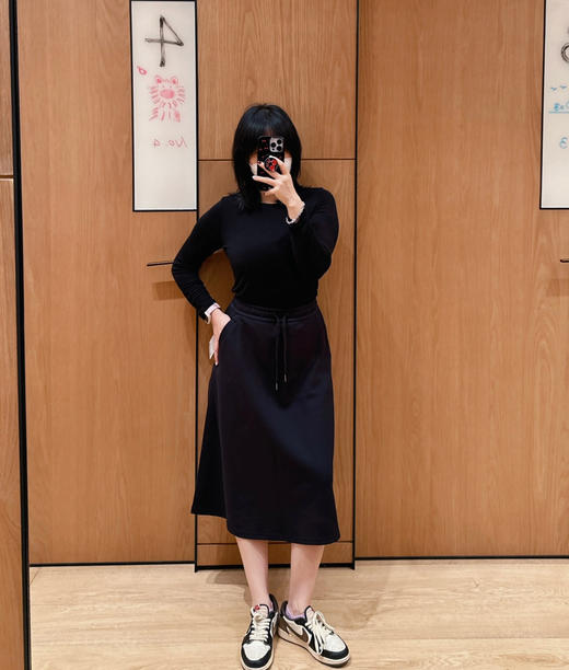 正品lulu Modal-Blend莫代尔混纺高腰A字中长裙030703 商品图1