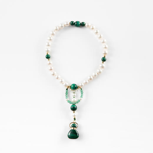 MELI&MOLI【木】孔雀石迷你福袋吊坠圆珠点缀珍珠压襟【D类】 商品图0