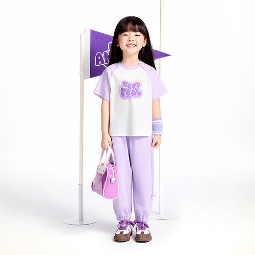 女童SORONA凉感全腰针织单裤夏季新款安奈儿童装实体店同款XG526697 商品图3