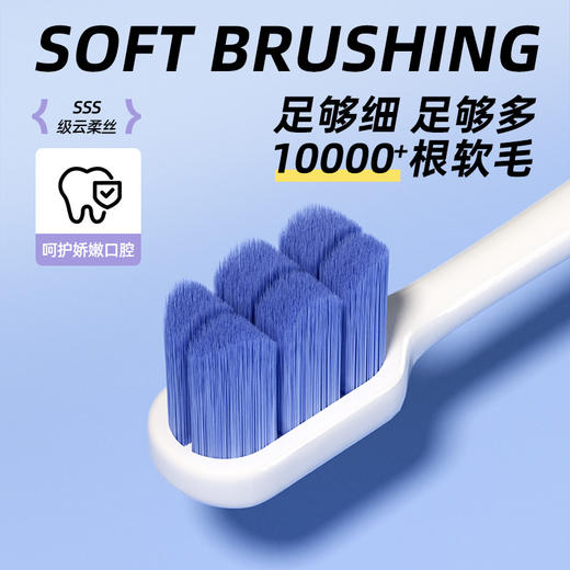 「29.9到手3支！多巴胺万毛牙刷」6束云柔万毛牙刷单支装 情侣家用小头护龈软毛牙刷口腔护理 商品图1