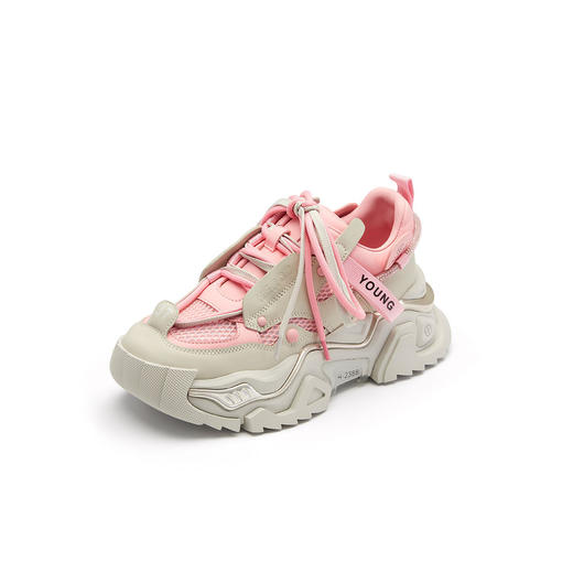 westory真皮厚底增高网面老爹鞋女款夏季新款高级感圆头老爹鞋56241 商品图0