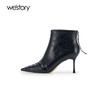 westory2024年秋冬新款优雅风中高跟百搭短靴切尔西W24DS84301 商品缩略图4