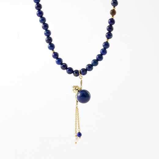 MELI&MOLI【水】青金石迷你香薰瓶 珍珠点缀圆珠手串【D类】 商品图2