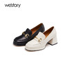 westory23年新款四季百搭深口乐福休闲鞋55461 商品缩略图0