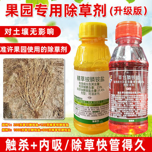果园专用除草剂草甘膦精草铵膦茶园柑橘橡胶桑园强力除杂草烂根剂 商品图3