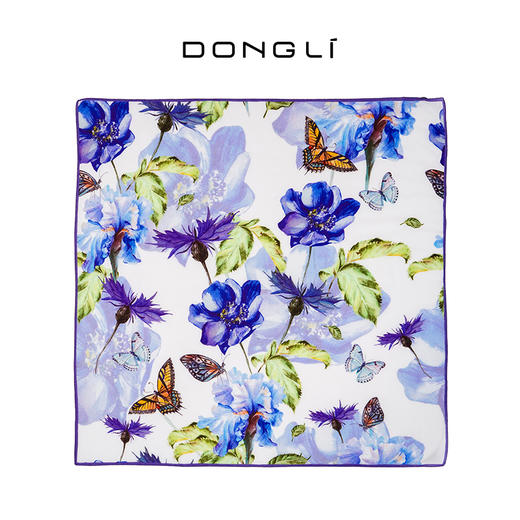 东黎 • 绒韵花色精纺印花方巾 85*85CM  4460 商品图2