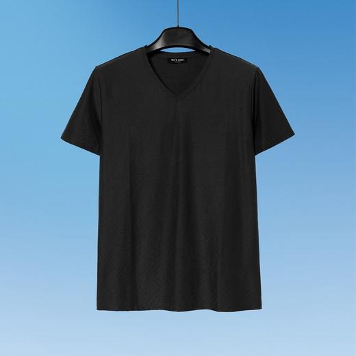 男士时尚修身版V领压纹网格纯色短袖恤衫  CH8S041* 商品图2