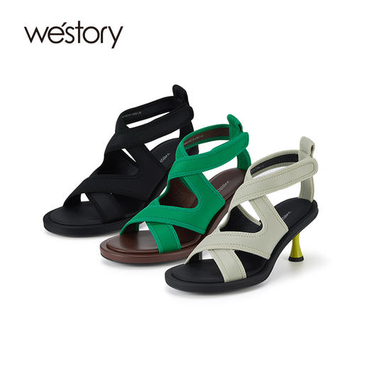 westory夏季新款休闲百搭时尚凉鞋露趾小众时尚罗马凉鞋W24BG61821 商品图0