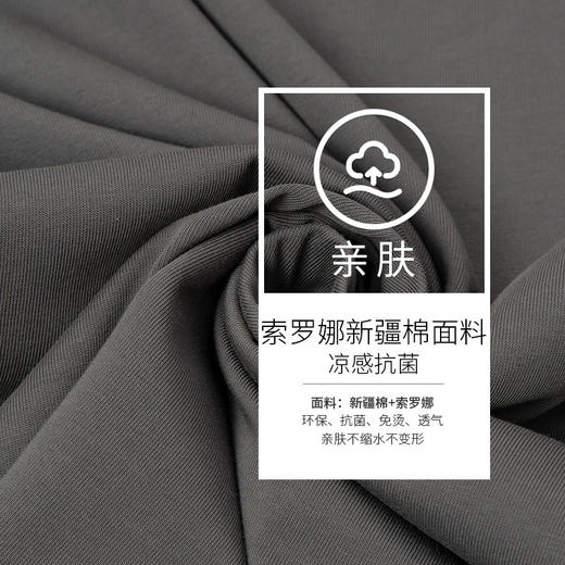 岸纾 索罗娜新疆长绒棉圆领短袖T恤260克（8色可选）T1255 商品图2