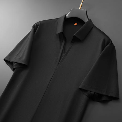 【棉质】【DDP】大依优型大码V领双叠领短袖POLO衫加肥大码男士翻领短袖体恤夏季款胖子休闲百搭半拉链棉 商品图3
