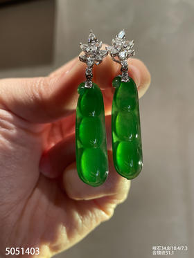 老坑玻璃种艳绿福豆耳坠【5051403】具体价格微信咨询