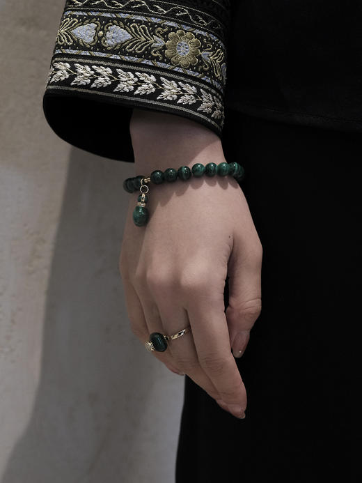 MELI&MOLI |孔雀石四方瓶均码可调925银镶石香薰戒指—五行之木 商品图4