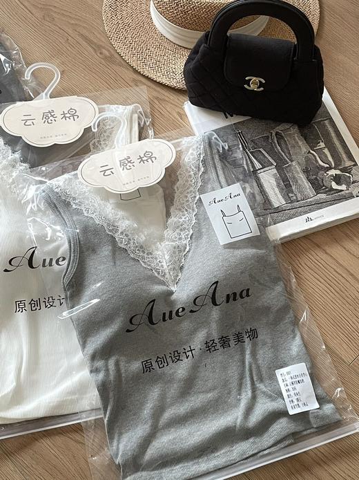 螺纹显瘦蕾丝花边带胸垫背心打底 商品图8
