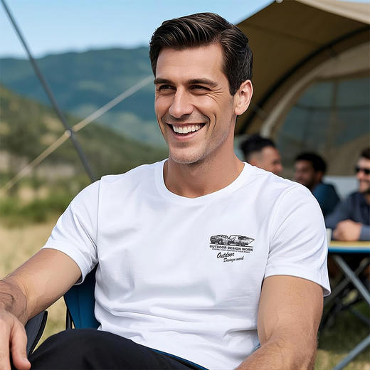 夏季情侣新款户外越野印花短袖T恤 潮流百搭 登山露营徒步旅行 NMT-2208 商品图0