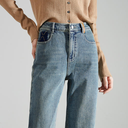 【复古窄版直筒裤】逸阳宽松显瘦窄版阔腿长裤子0350A 商品图4